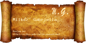 Milkó Gabriella névjegykártya